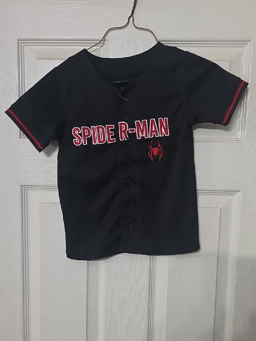 Marvel Black and Red Spider-Man Baseball Jersey